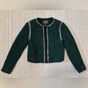 Scotch & Soda green tweed jacket wool blend